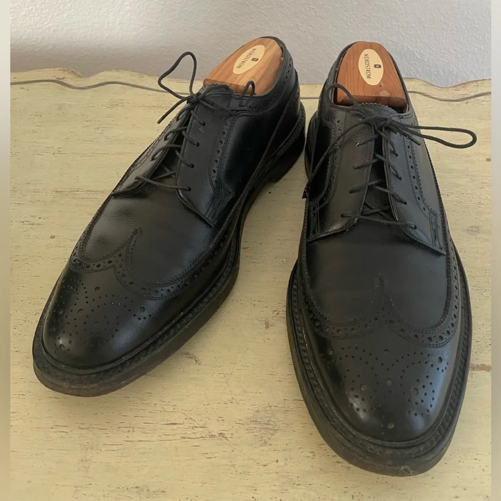 Florsheim Imperial Vintage Kenmoor Wingtip 5 Nail V Cleat Shoe Black 9 D‎ 92604